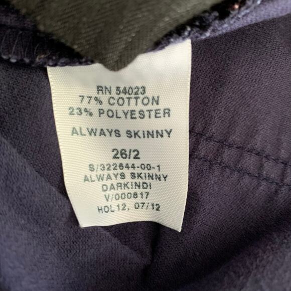 Gap Always Skinny Velvet Pants in Dark Indigo Size 26 - Picture 8 of 8